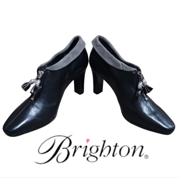 Brighton Shoes - Brighton Stacey Zippered Tassel Ankle Bootie